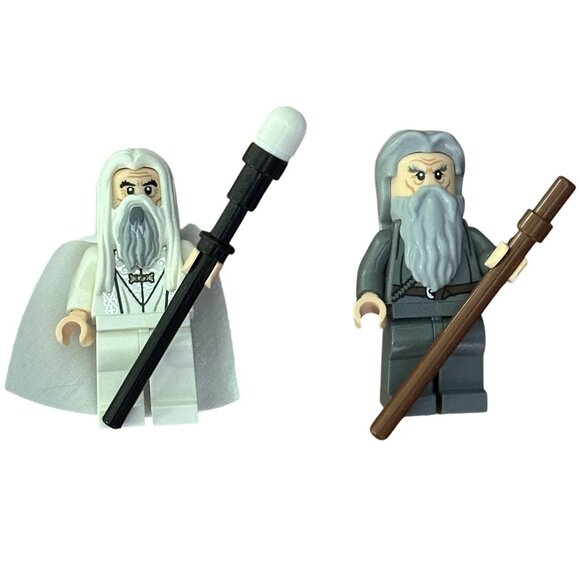 Lego Minifigure Lord of the Rings Saruman lor058 Gandalf lor061 79005 Wizard - Picture 1 of 2